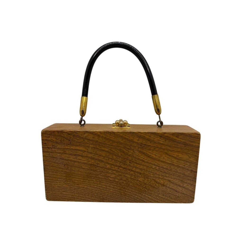 Vintage Enid Collins Box Bag Womens Small Brown Bird in Hand Top Handle - Picture 10 of 13
